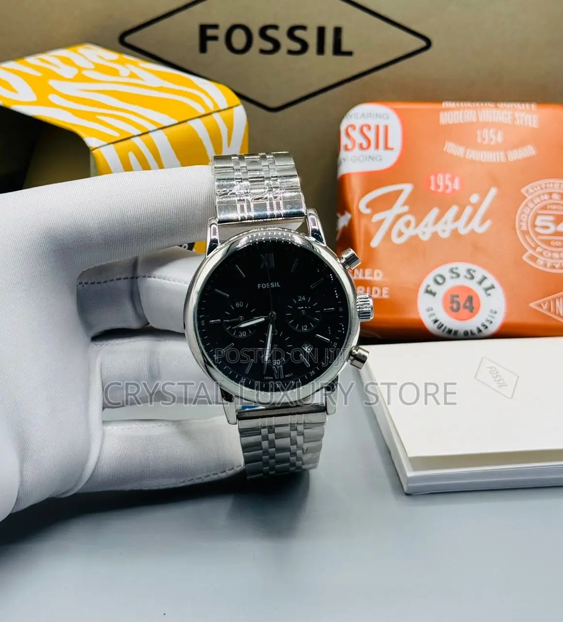 Fossil Quality Luxury Men Chain Strap Wristwatch