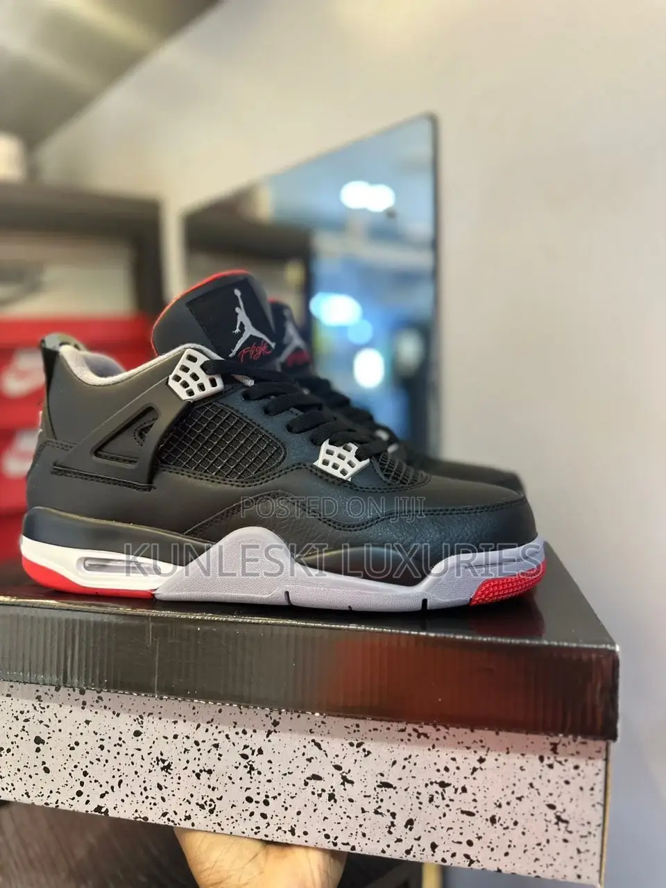Original Air Jordan 4 Retro Bred Reimagined Black Sneakers