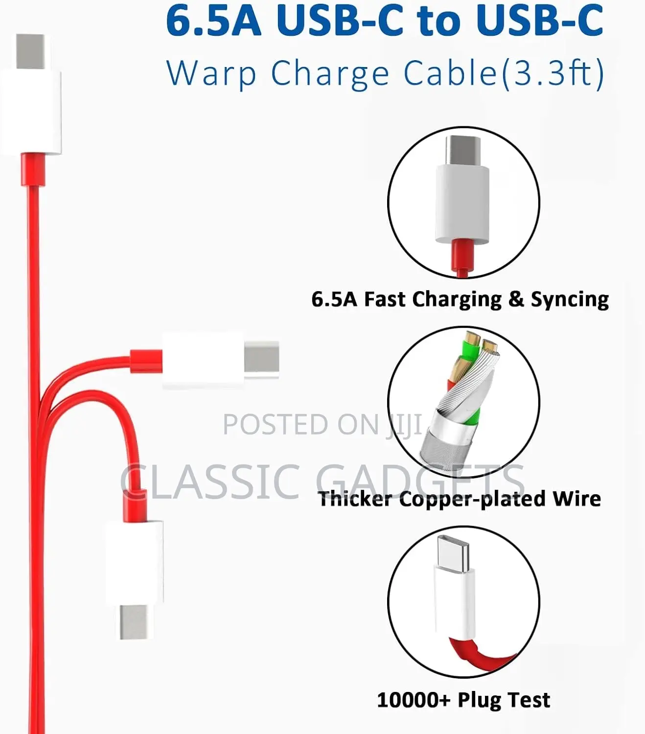 Oneplus 65w Warp Charger Adapter With Type-C Cable