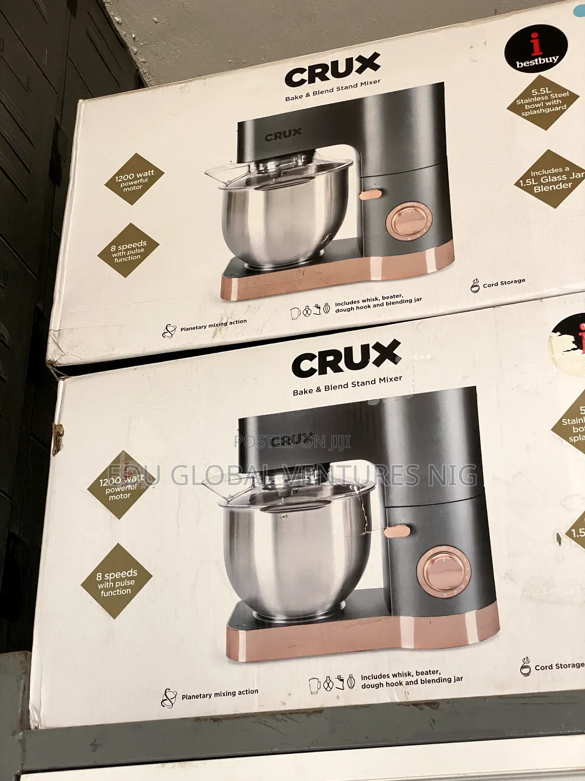 Crux Bake and Blend Stand Mixer 5.5litres 1200watts.