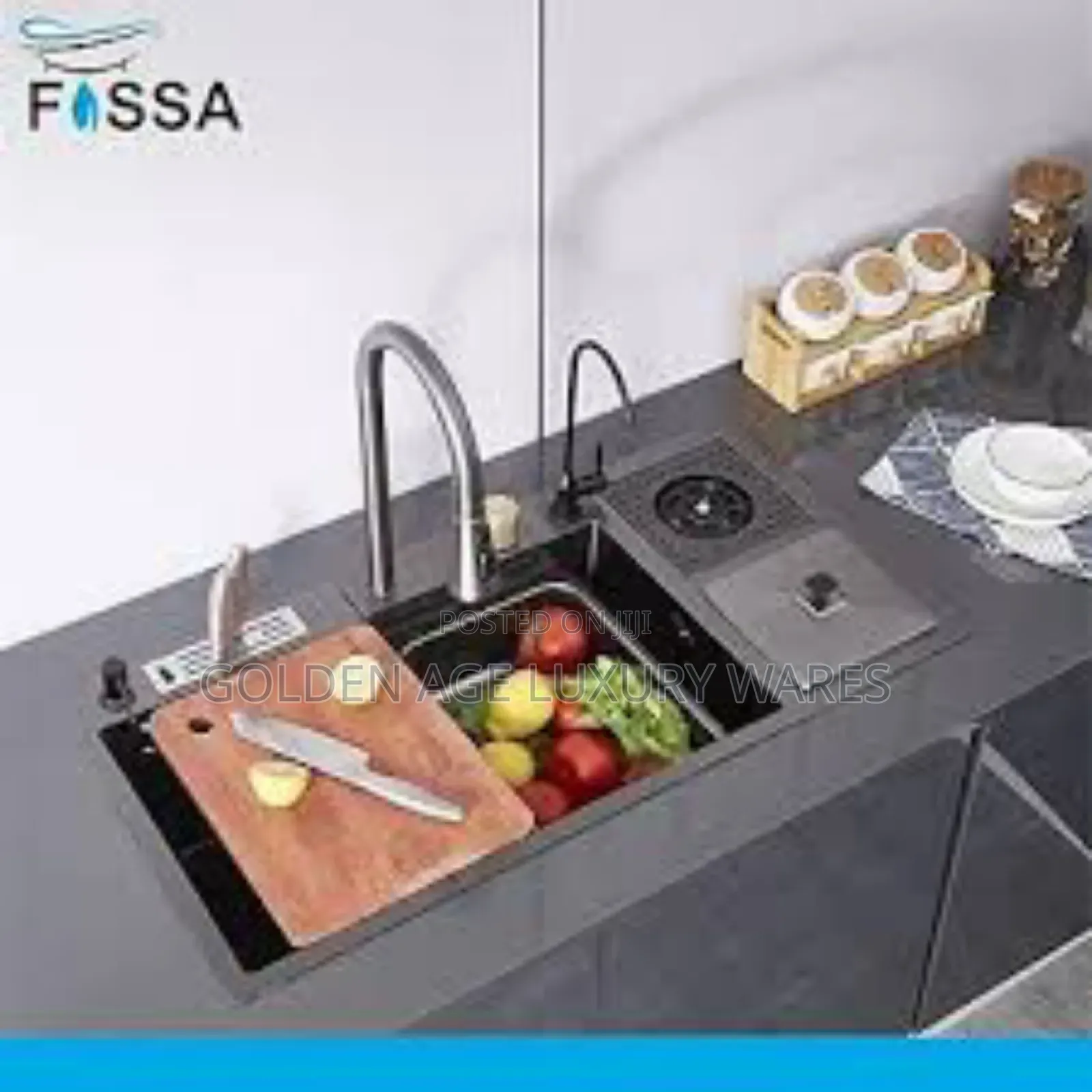 Luxury Kitchen Sink With Faucet and Bin
