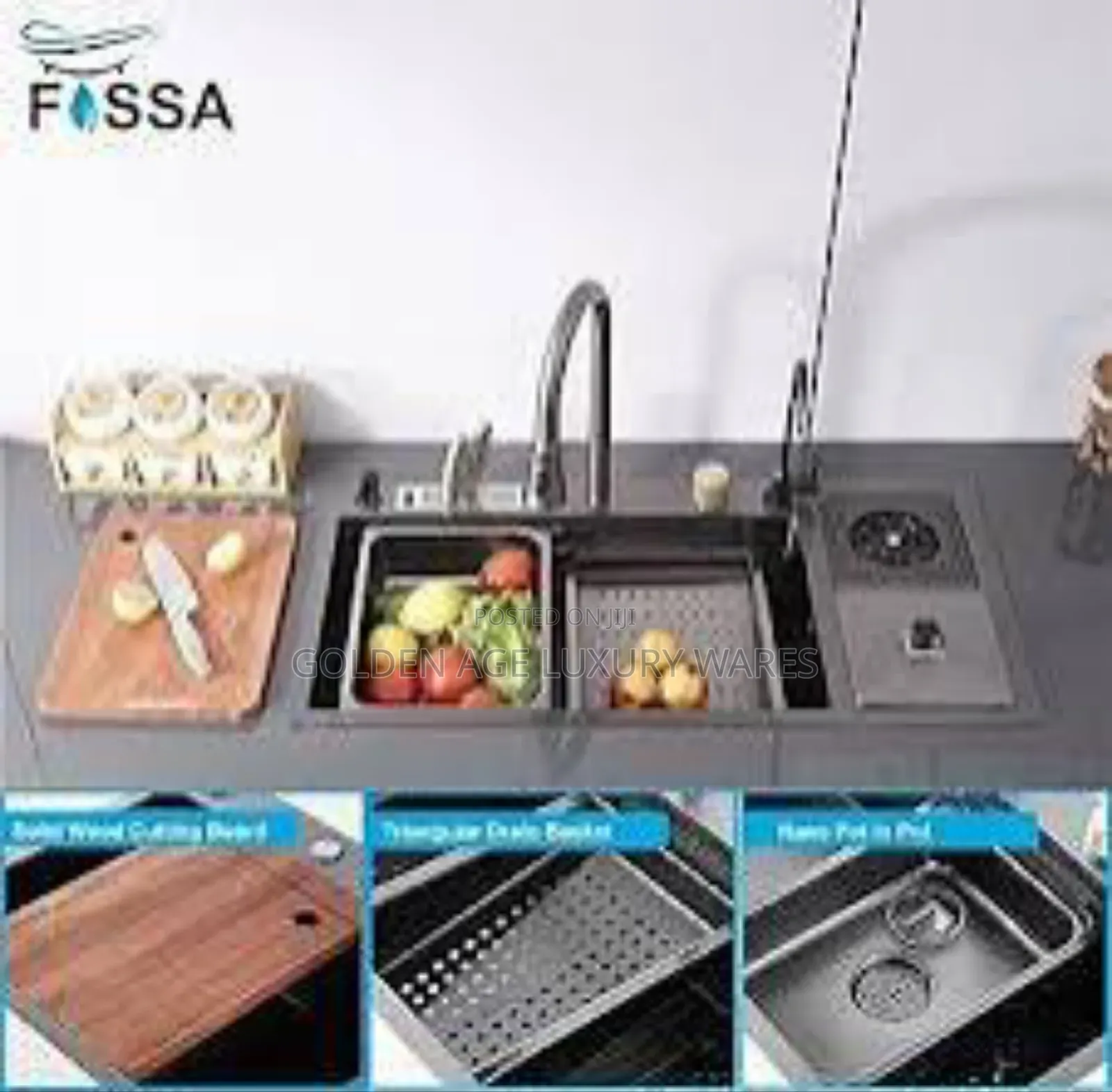 Luxury Kitchen Sink With Faucet and Bin