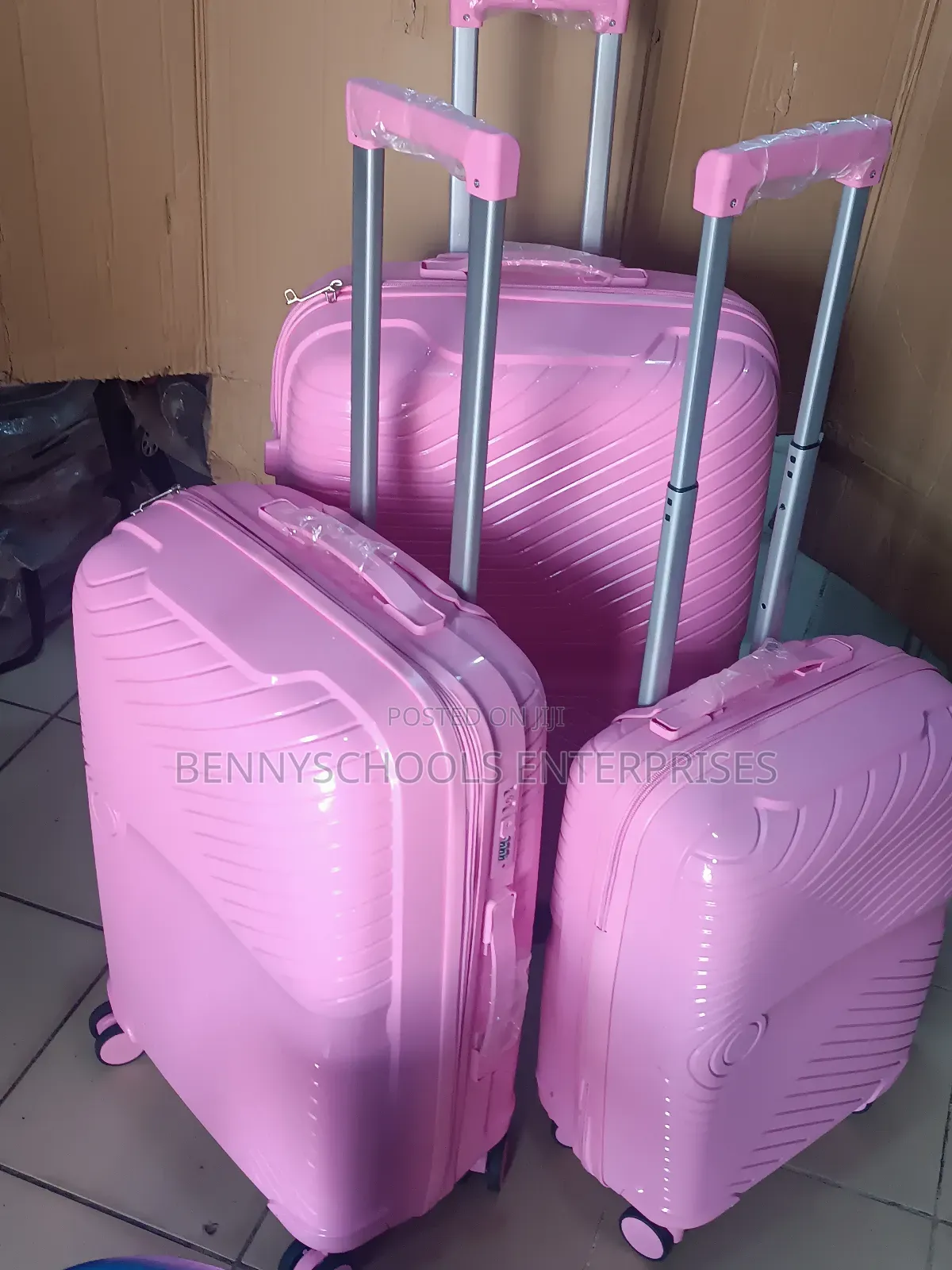 Goodpatner Pink Set of 4 Unbreakable Rubber Luggage Boxes