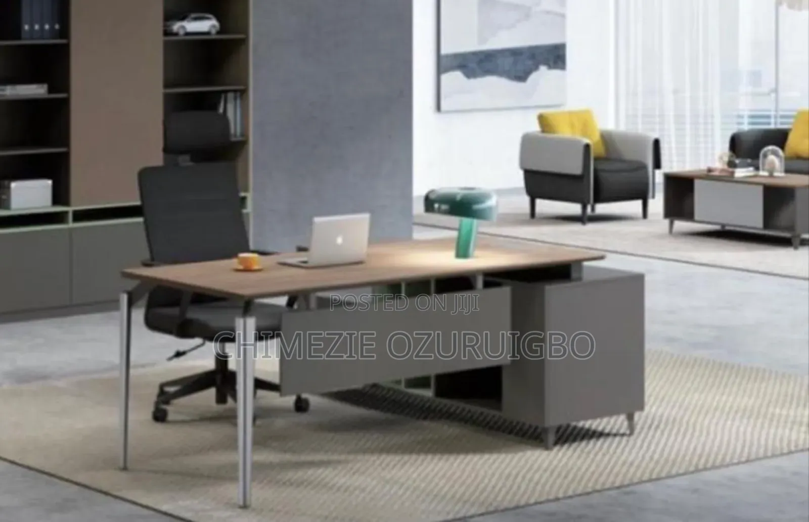1.6 Meters Office Table With Metal Legs And Extension