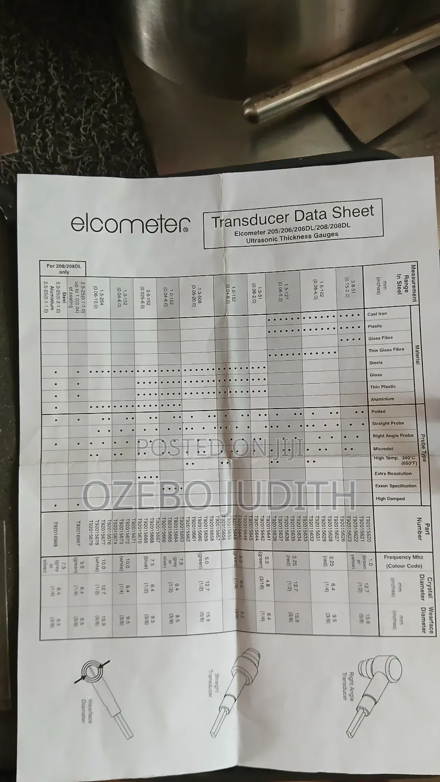 Elcometer 208dl Ultraspnic Thickness Guage