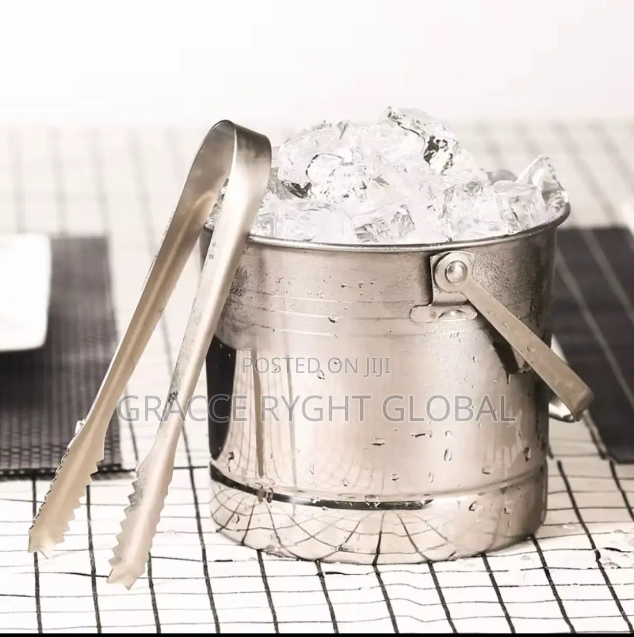 Bar Ware 1l Stainless Steel Ice Bucket With Ice Picker