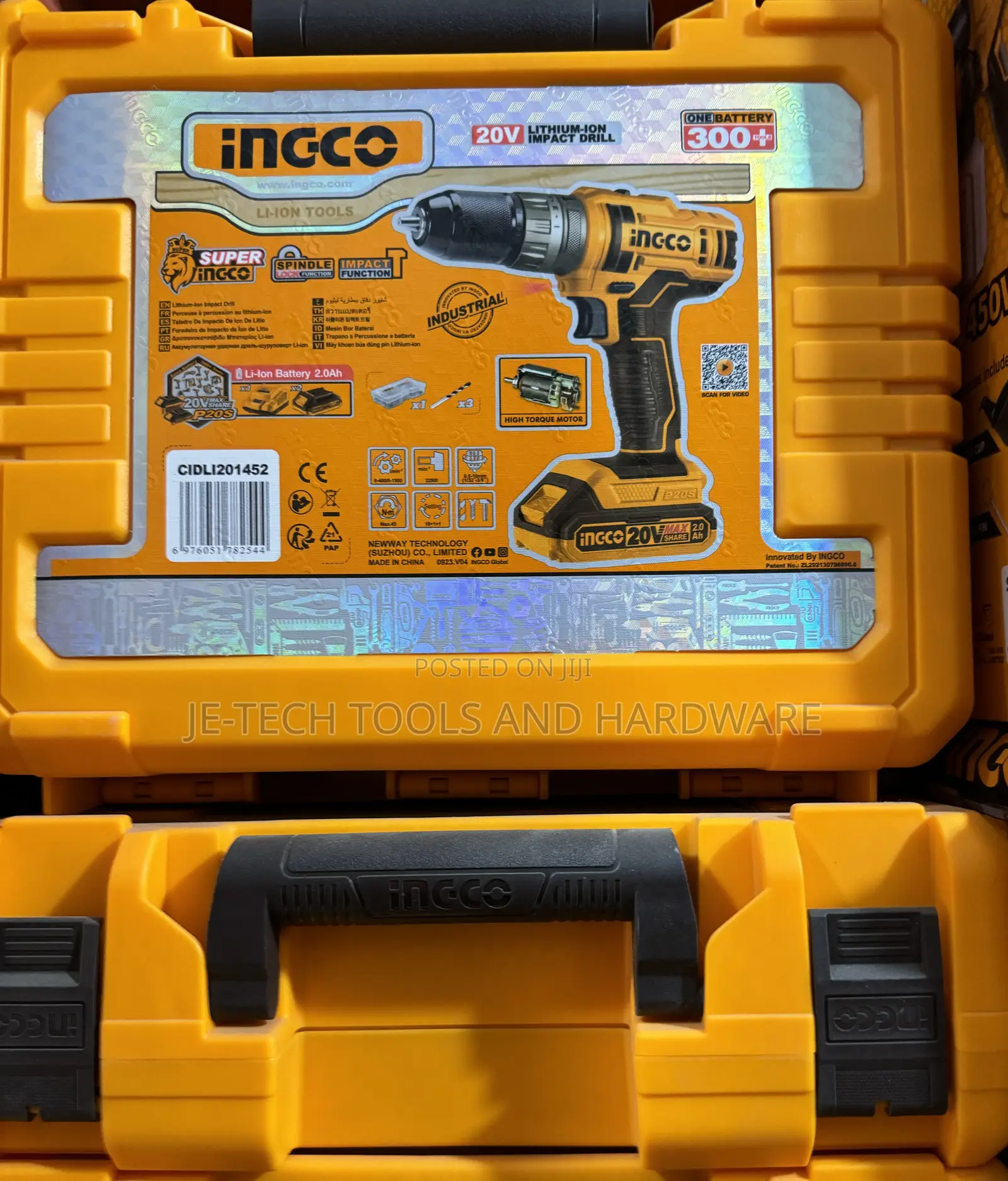 Ingco Lithium-Ion Cordless Hammer Drill 20v 10mm