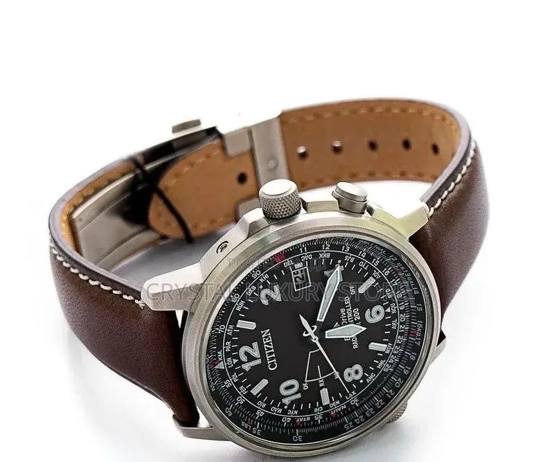 Authentic Casio Citizen Luxury Genuine Leather Wristwatch