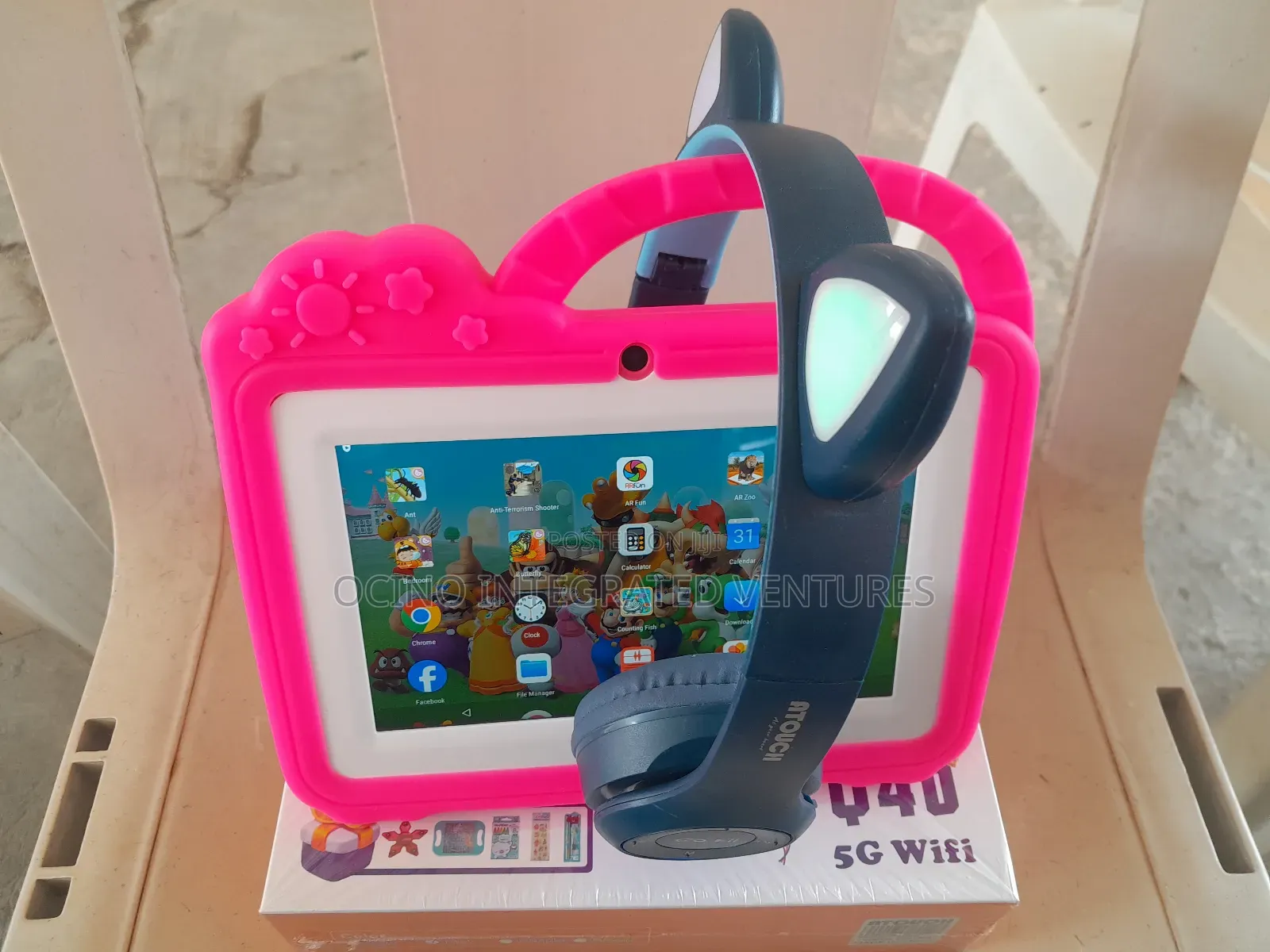 Unbreakable Kids Learning iPad With Headphone