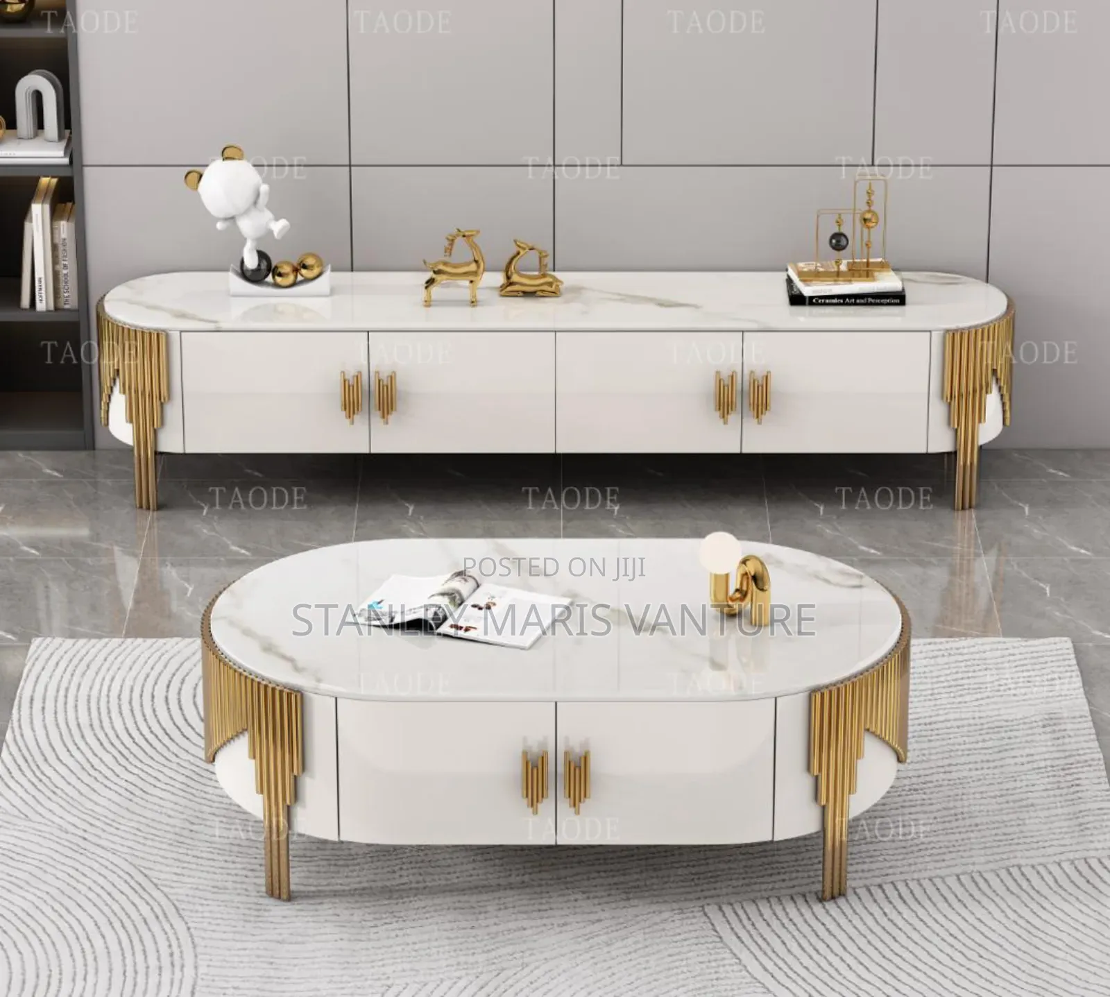 Turkish Marble Top Tv Stand and Center Table