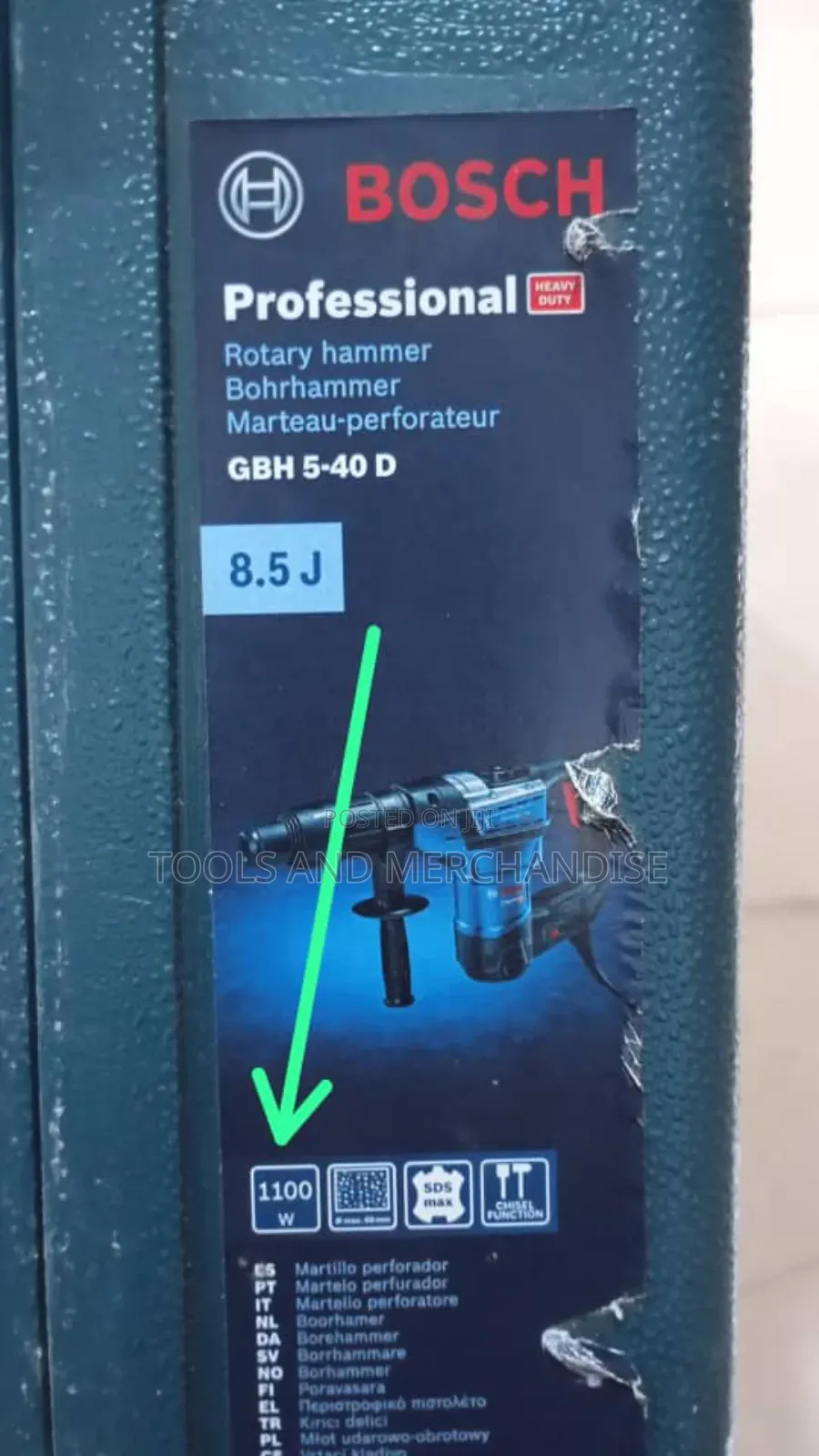 Electric Rotary Hammer (1100w Bosch)