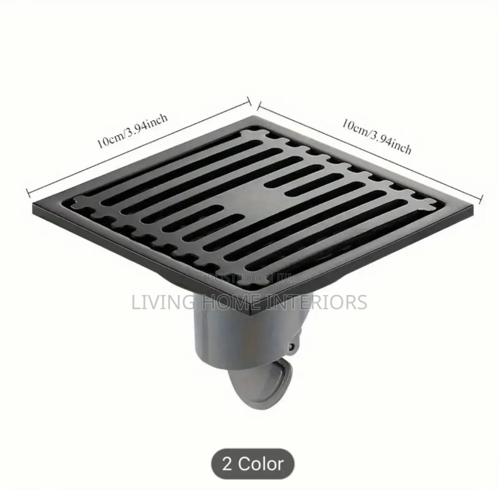 10cm Matt Black Floor Drain 