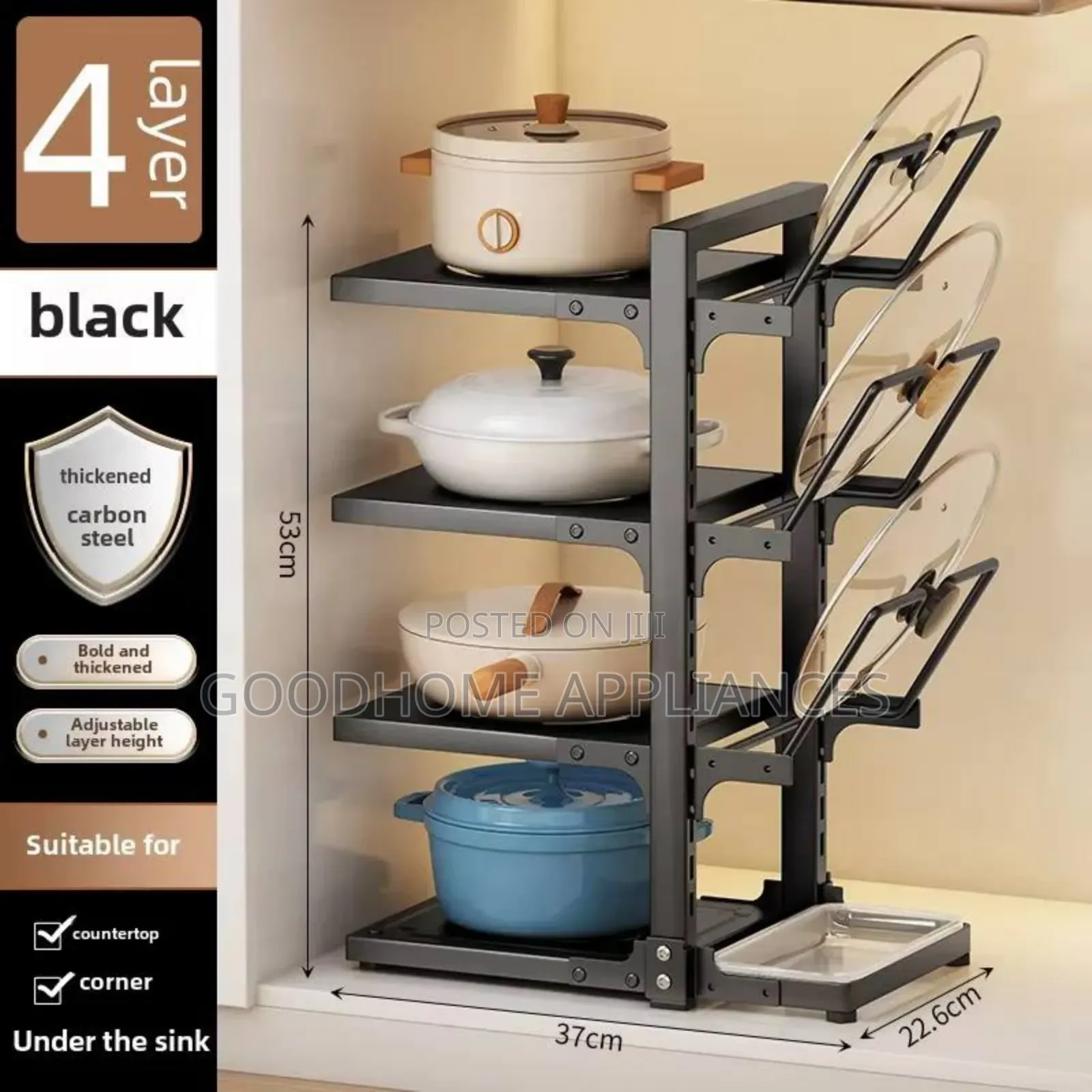 4-Layer Under-Sink Pot Rack