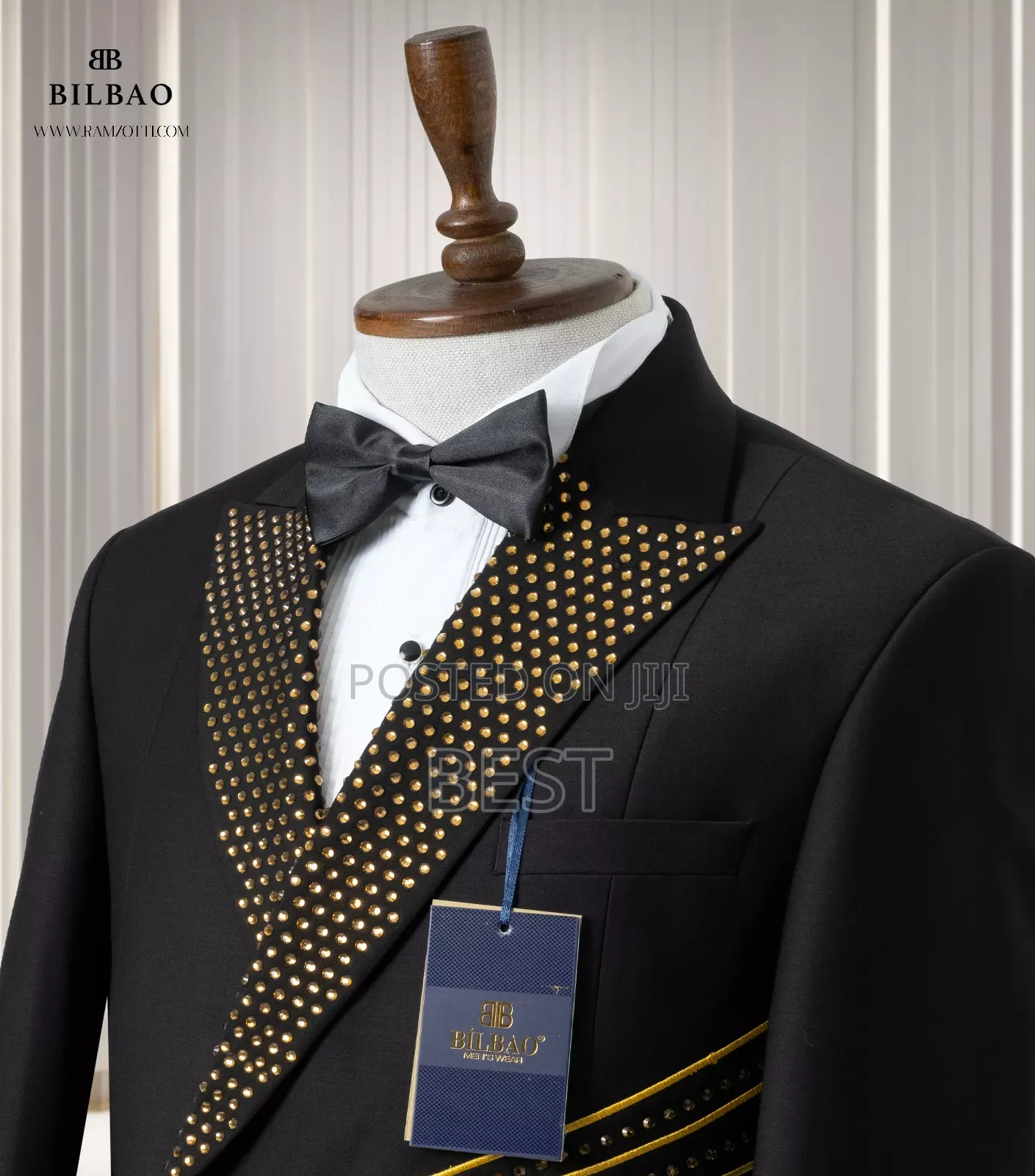 Bilboa Luxury Seremonial Stone Black Suits Sizes Available