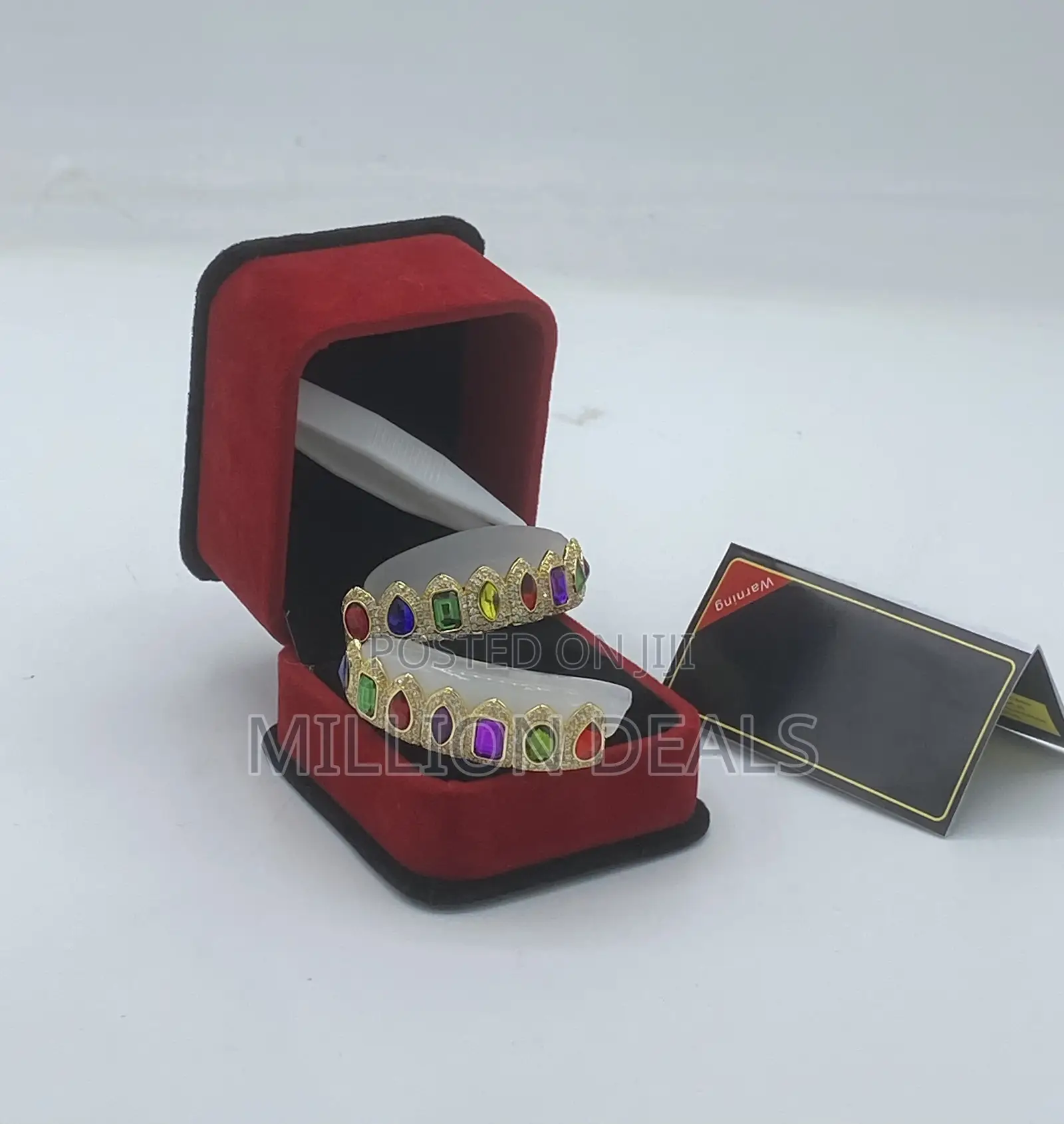 Iced Studs Luxe Pattern Gold Teeth Grills