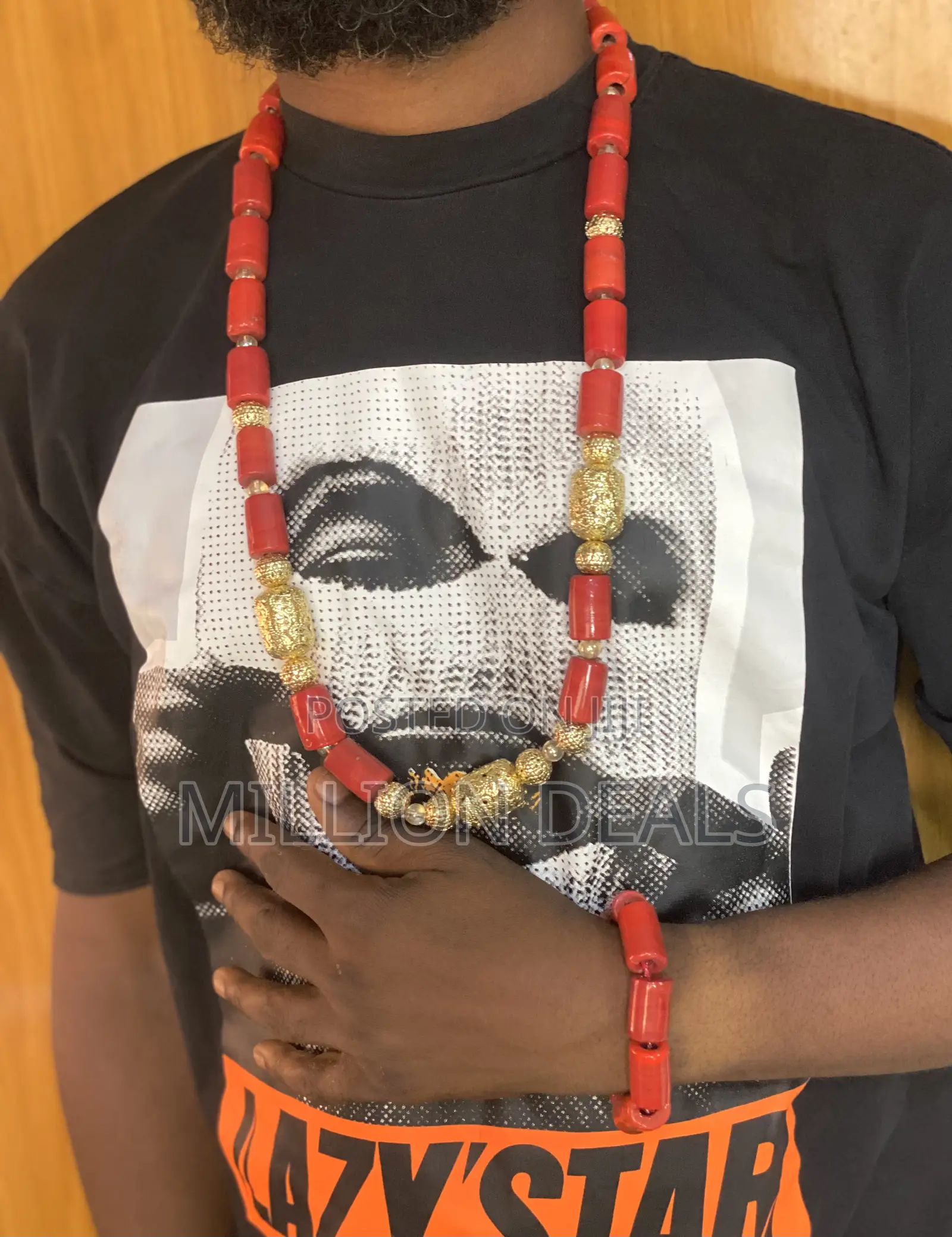 Stylish 2 Pieces Men's Bead Necklace