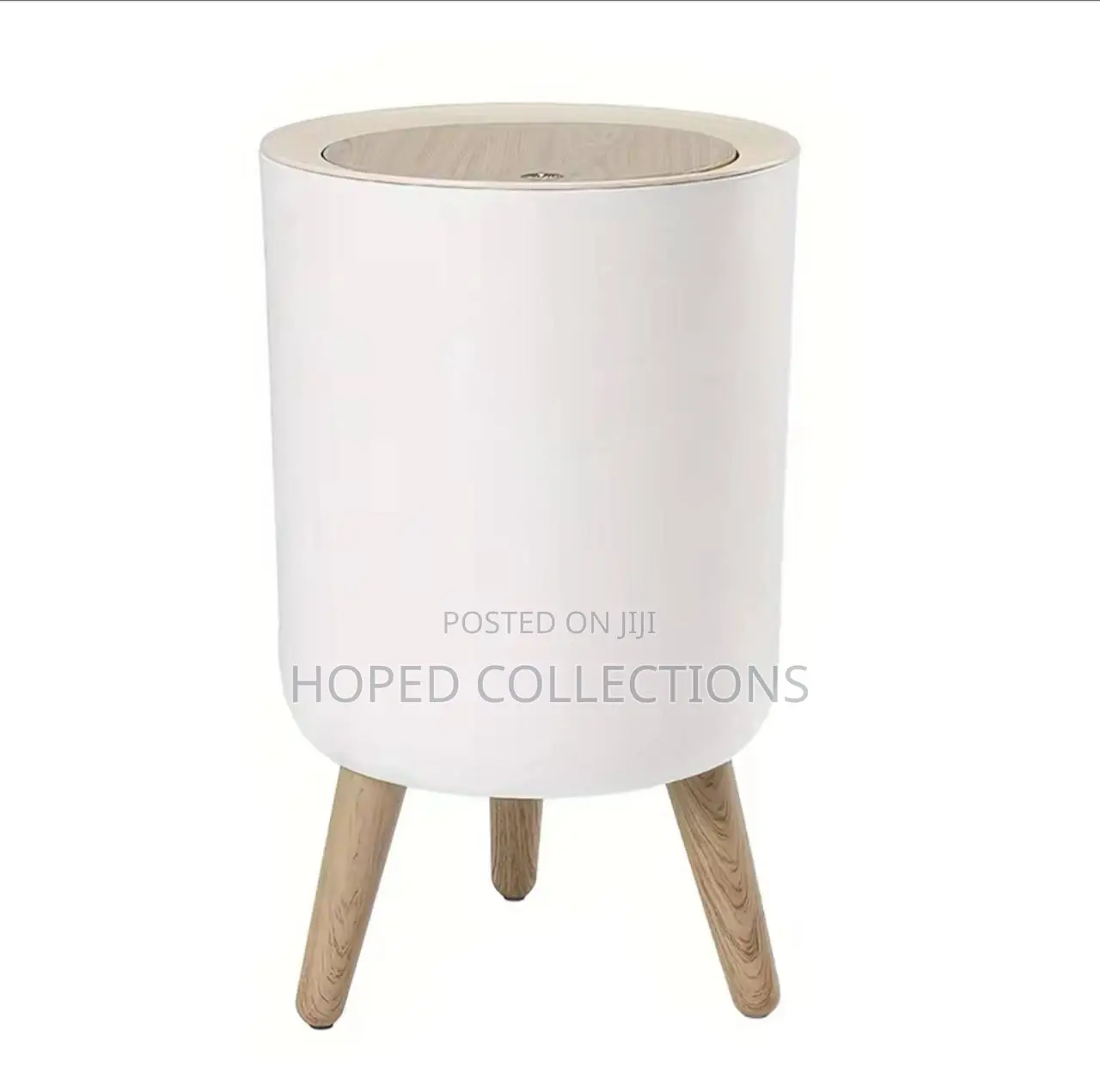 Wood Grain Trash Can