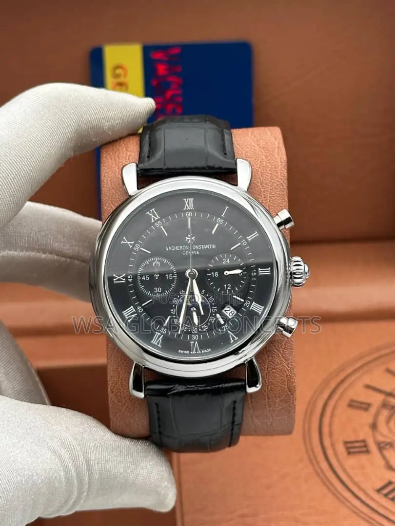 Vacheron Moonphase Dial Chronograph Working Leather