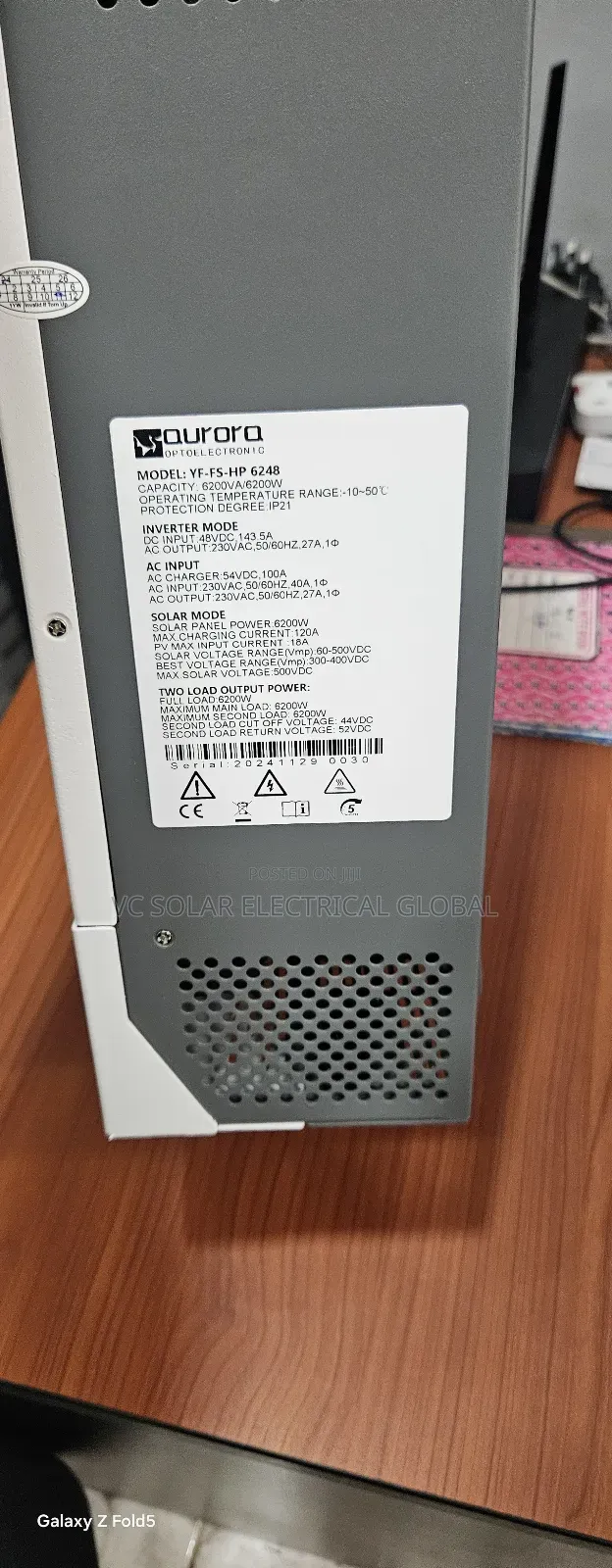 Aurora 6200w Solar Parallel Inverter 6.2kva