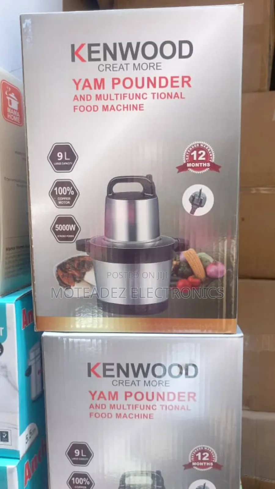 Kenwood 9l 6500w Copper Coil Yam Pounder/Multipurpose Food Processors