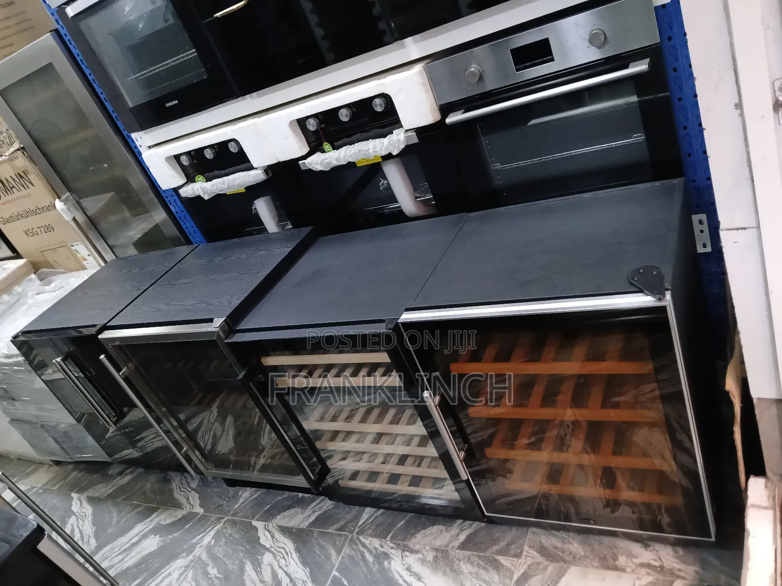 60cm Wooden Racks Built-in Wine Chillers.