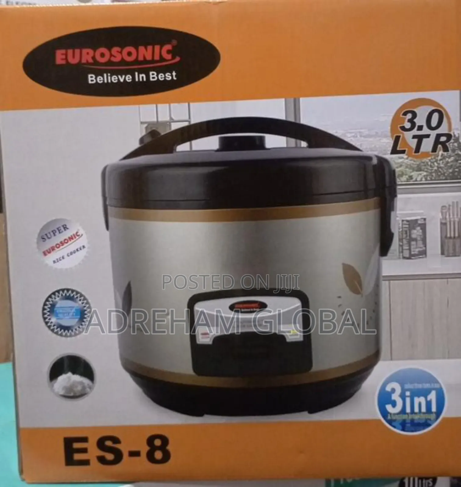 Eurosonic 3.0liter Rice Cooker 3 in 1