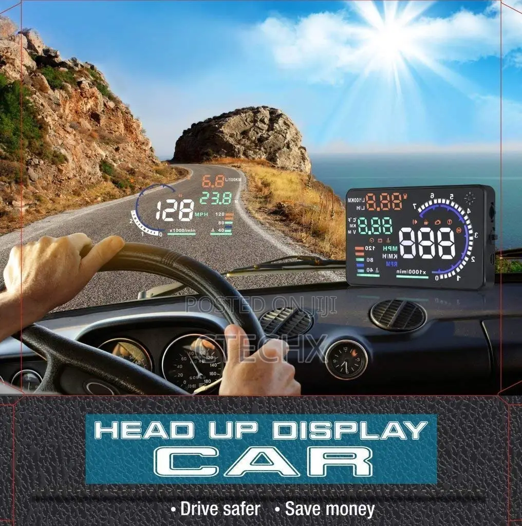 Car Hud Head Up Display, A8 5.5'' Obd Ii Obd2, Black