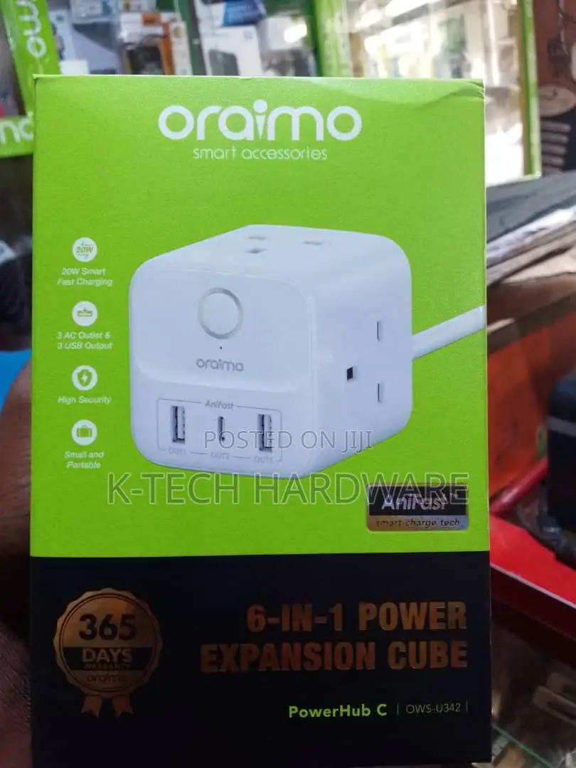 Oraimo Powerhub 2 1.5m 6-in-1 Power Cube