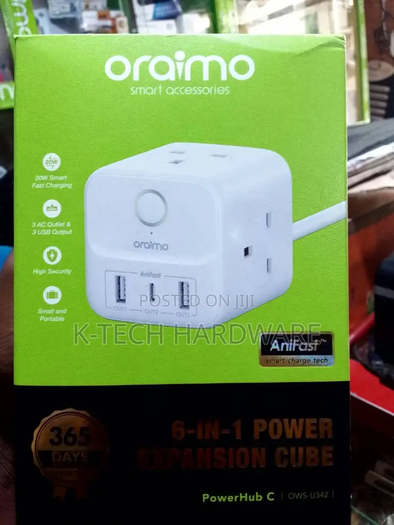 Oraimo Powerhub 2 1.5m 6-in-1 Power Cube