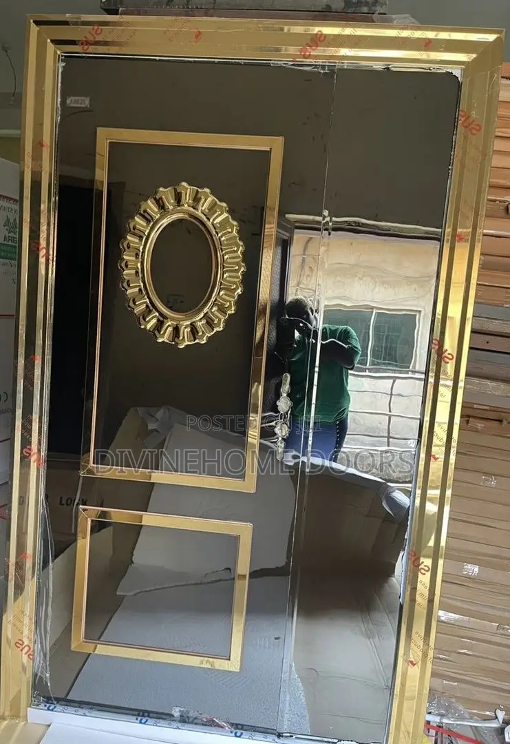 Dark Glass Steel Door