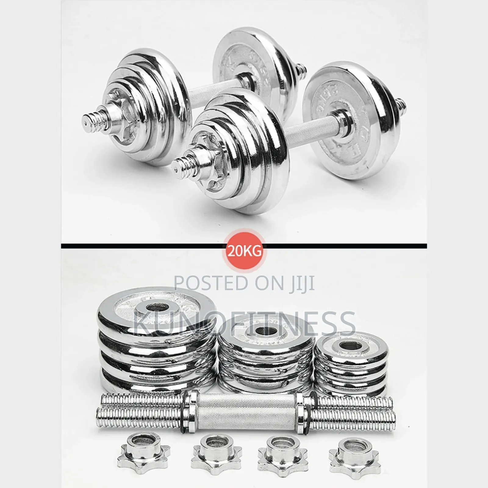 20kg Adjustable Chrome Dumbbell Set