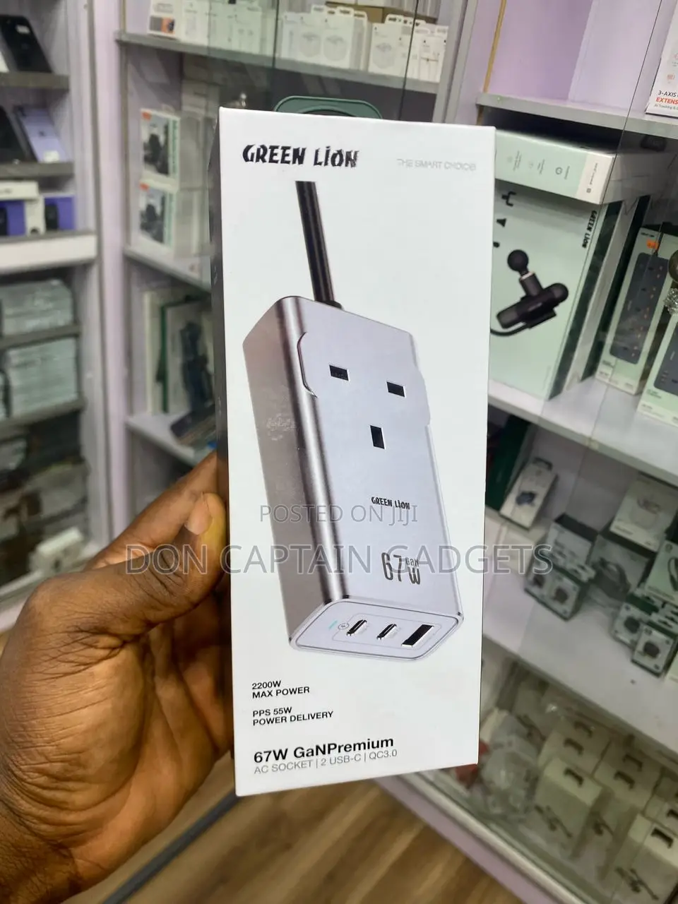 Green Lion 67w Gan Premium Ac Socket 2 Usb-C