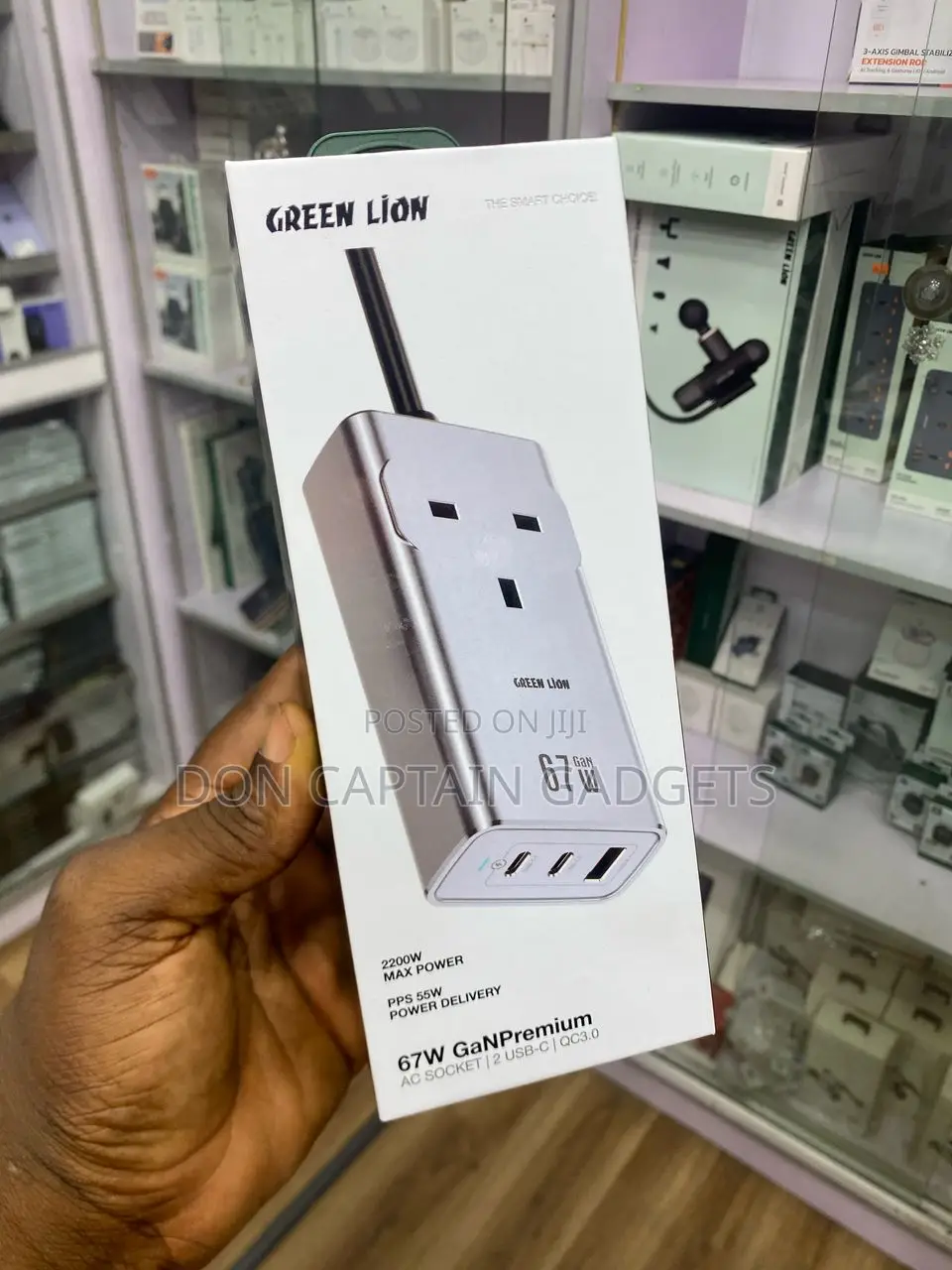 Green Lion 67w Gan Premium Ac Socket 2 Usb-C
