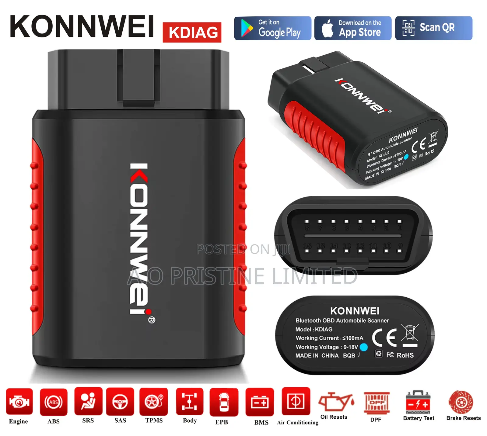 Konnwei Kdiag Car Scanner With Lifetime Free Updated