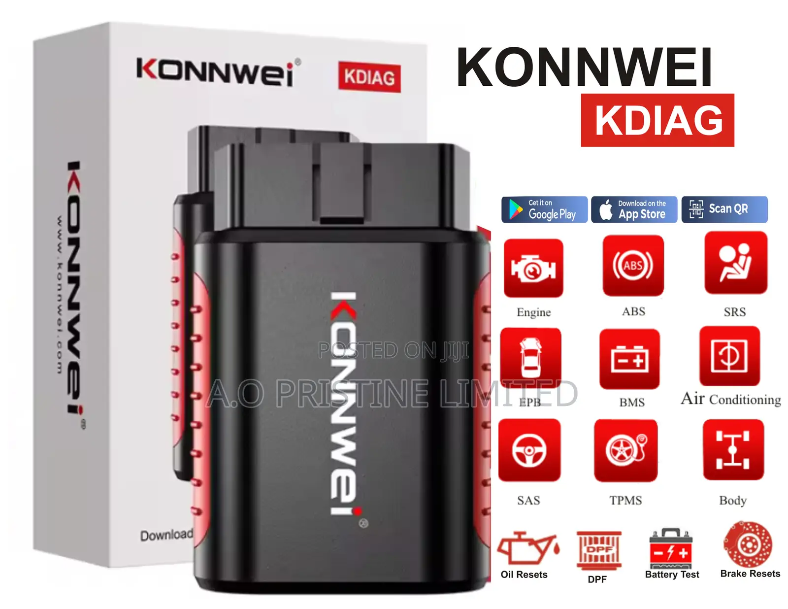 Konnwei Kdiag Car Scanner With Lifetime Free Updated