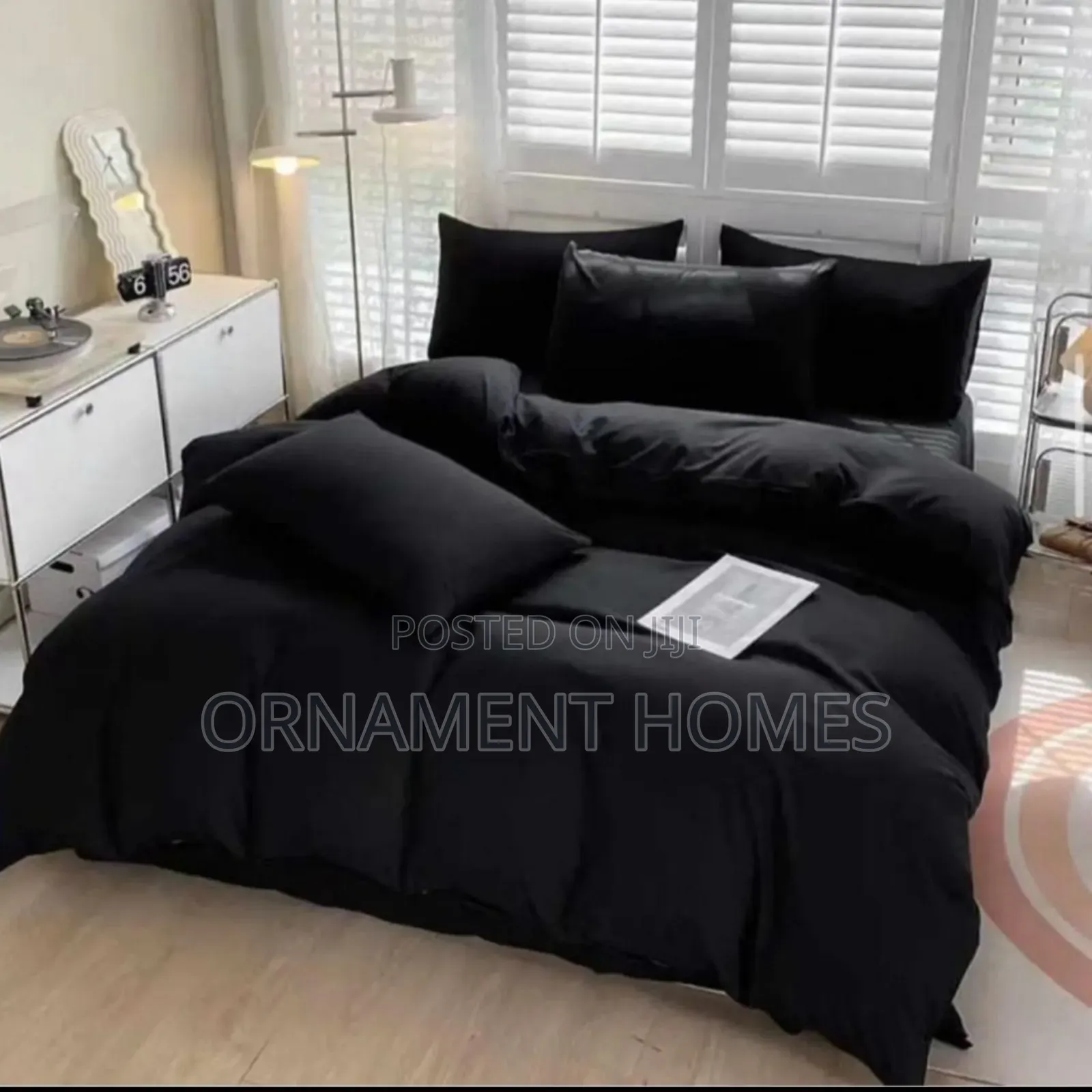 Black Bedsheet and Duvet Set