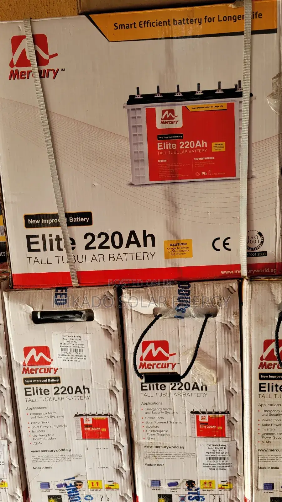 Mercury Elite 220ah Tall Tubular Battery