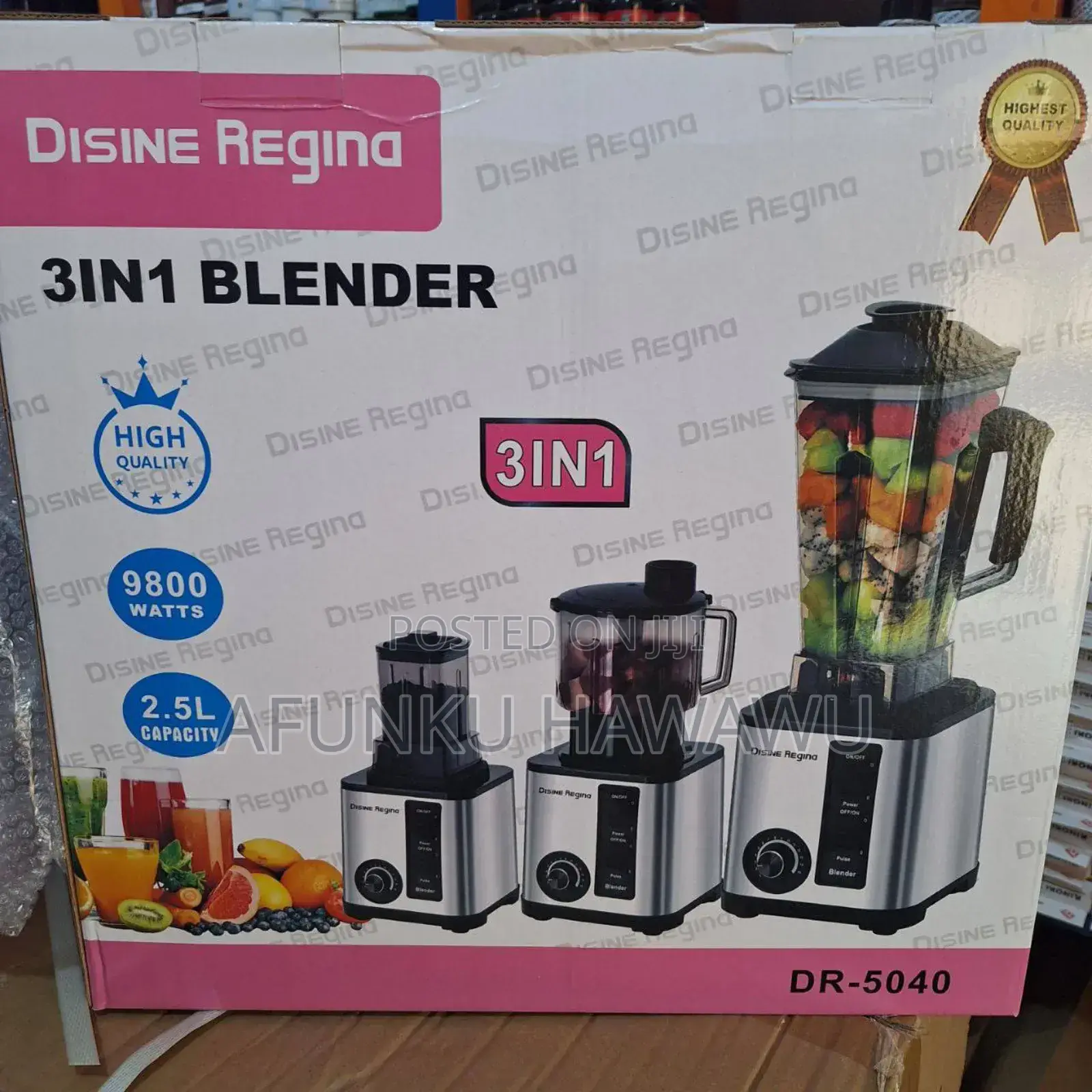 3in1 Dessine Regina Blender 9800watt, 2.5litres