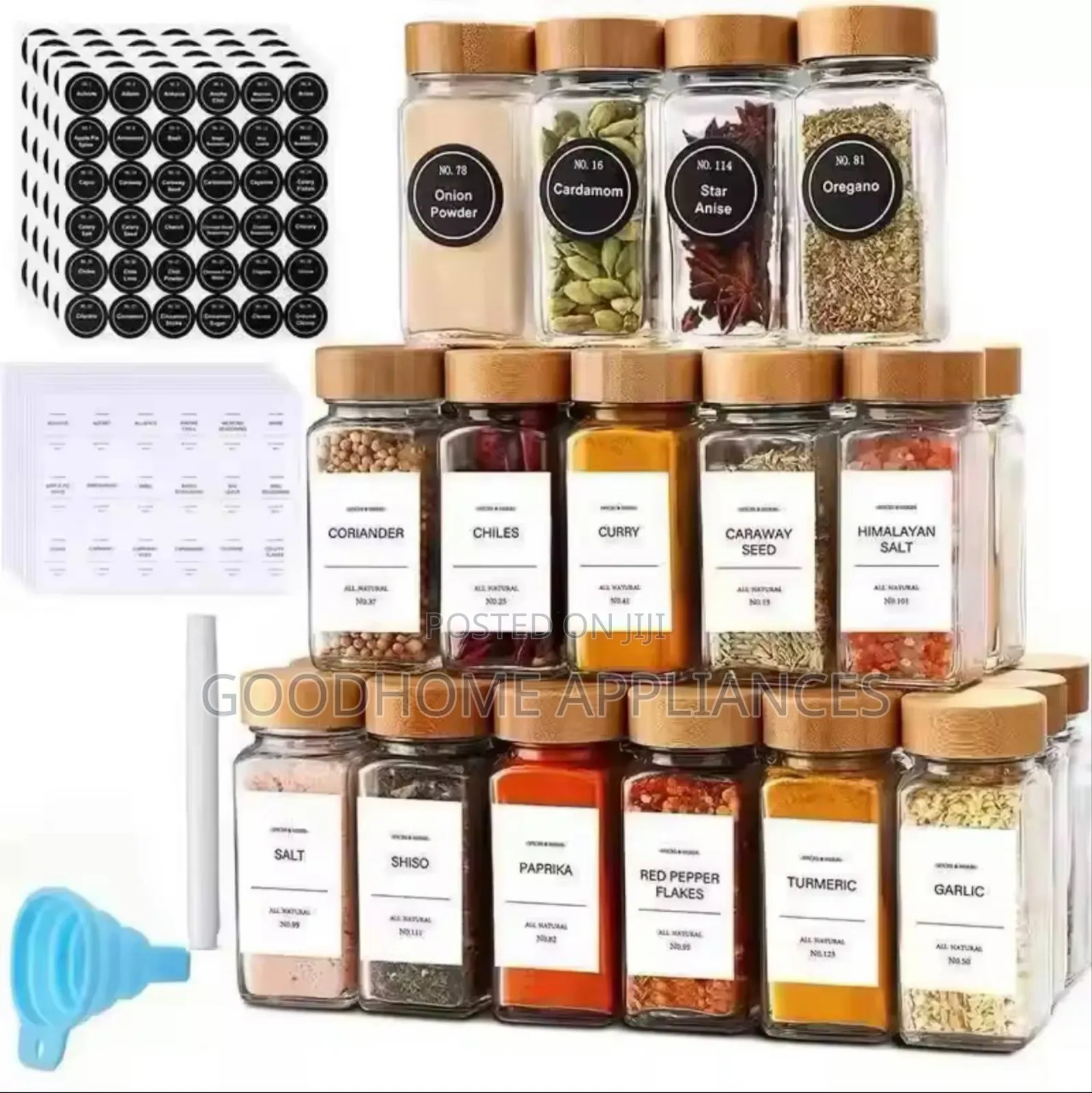 12 Pieces Glass Spice Bottles With Labels