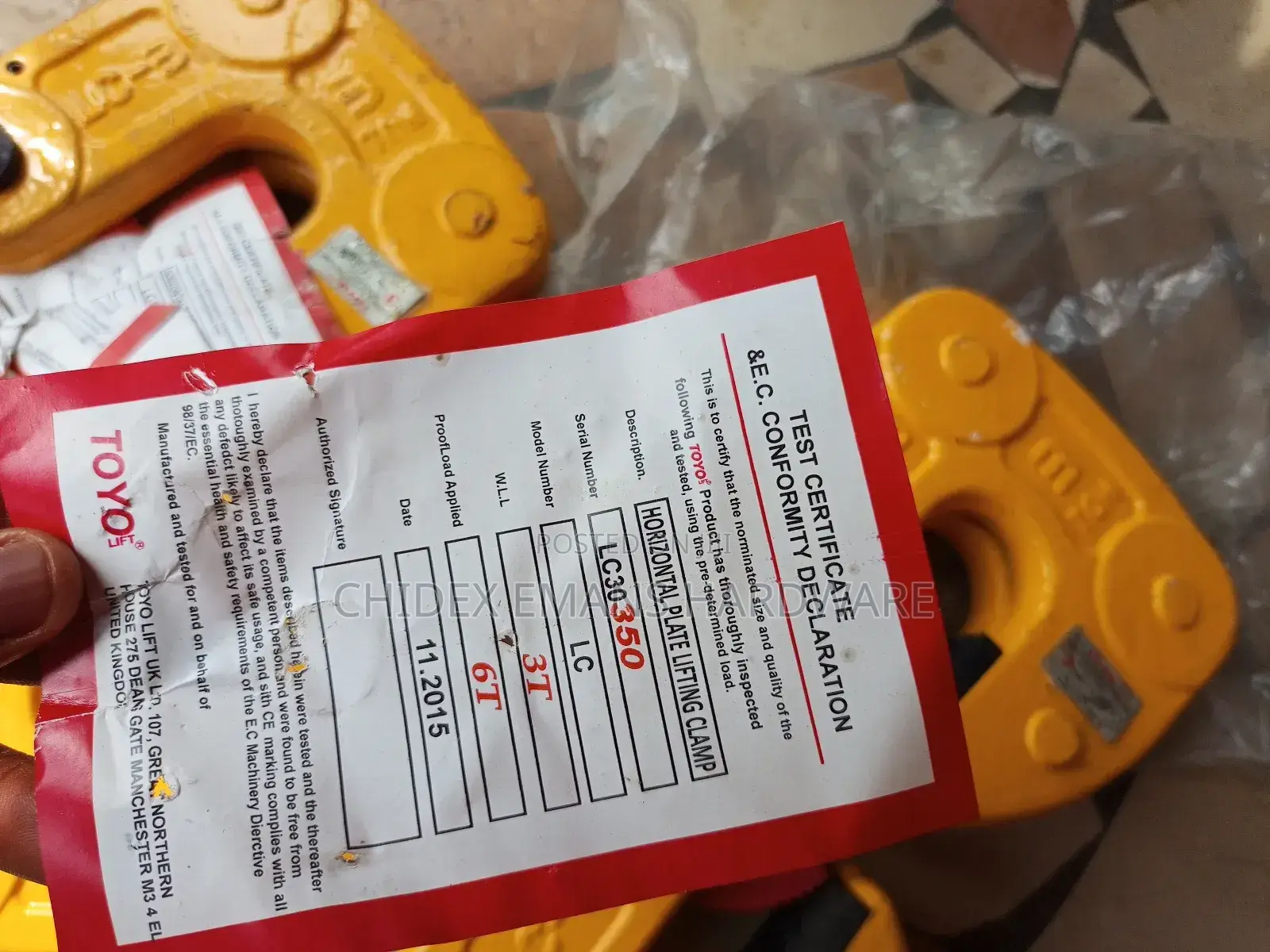 3ton Toyo Lifting Plate