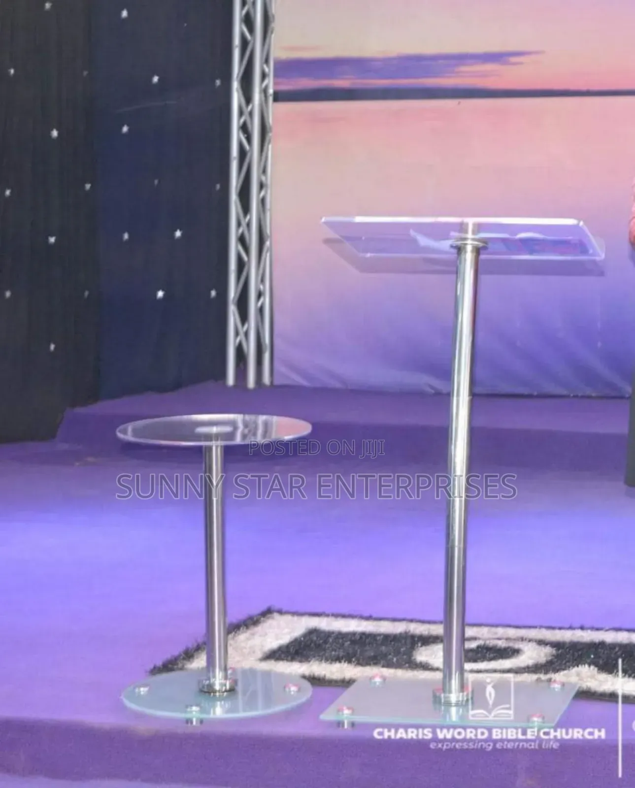 High Quality Single Pole Glass Pulpit for Church
