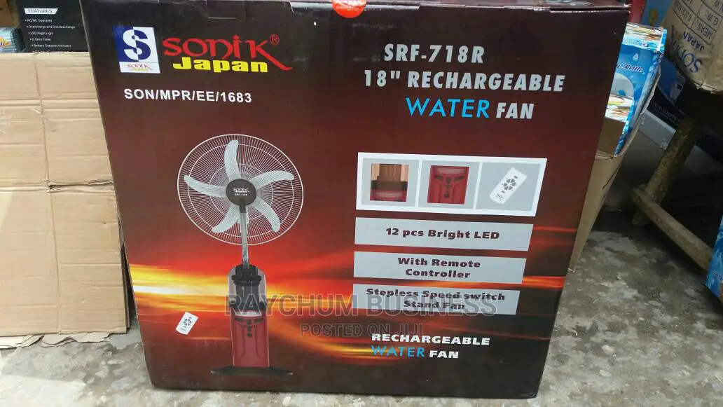 Sonic Water Mix Rechargeable Fan 18 Inches