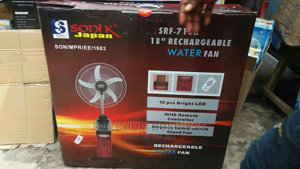 Sonic Water Mix Rechargeable Fan 18 Inches