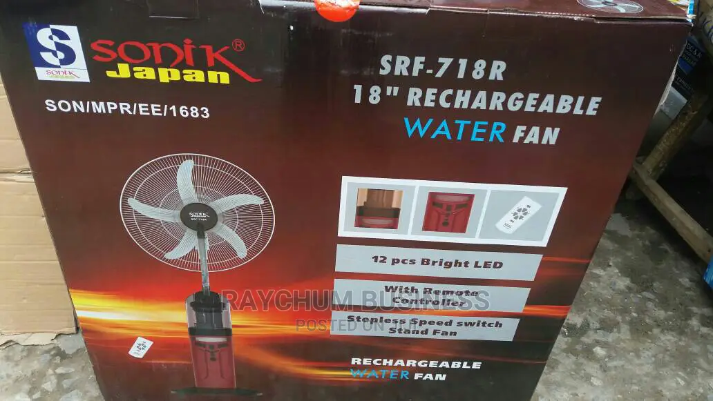 Sonic Water Mix Rechargeable Fan 18 Inches