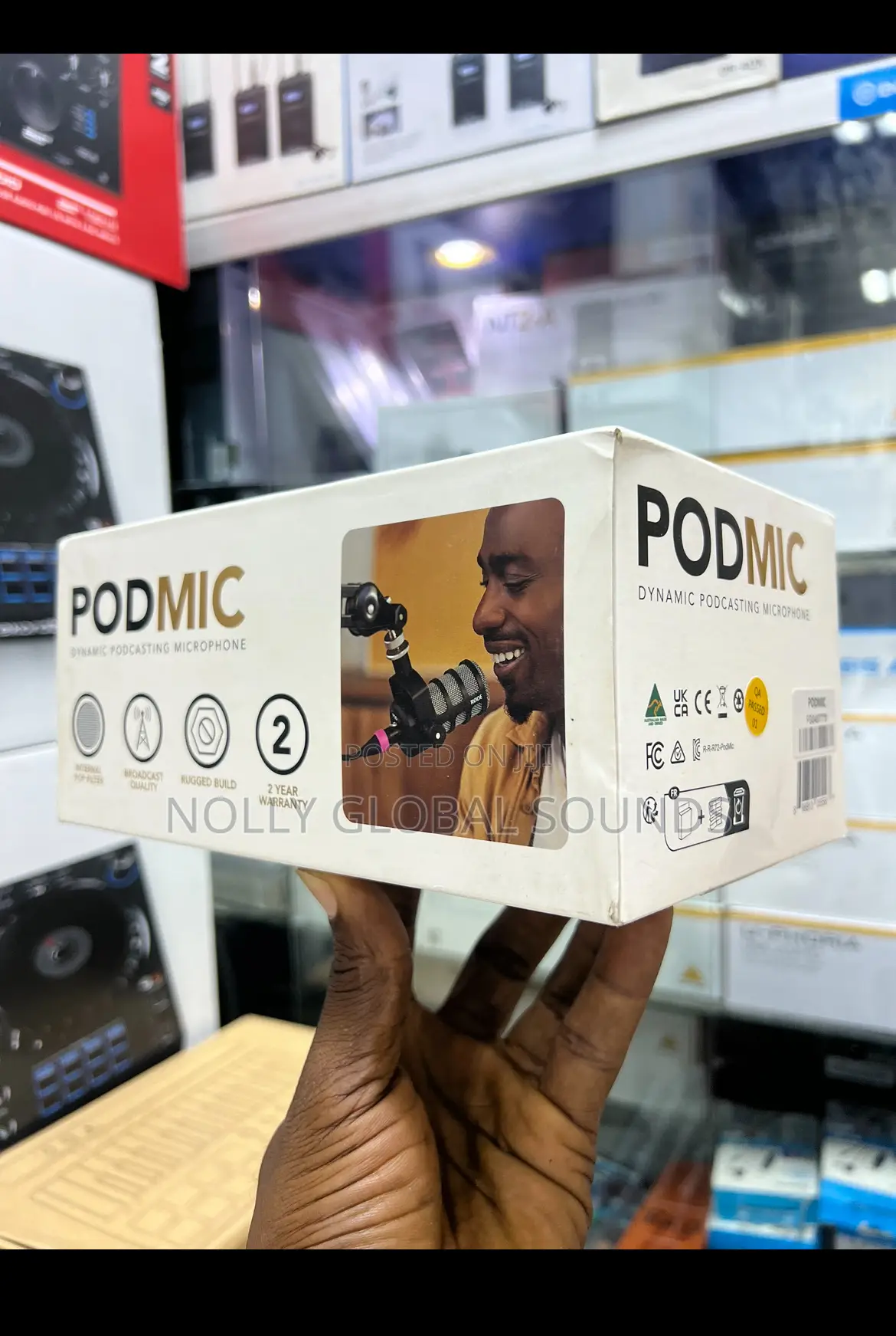 Rode Podmic Cardioid Dynamic Broadcast Microphone, Black