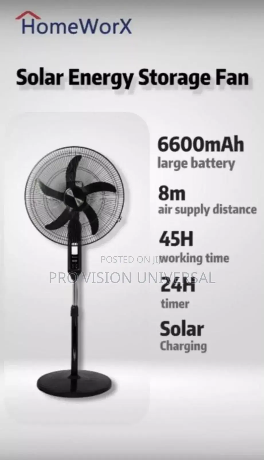 Solar Rechargeable Solar Standing Fan
