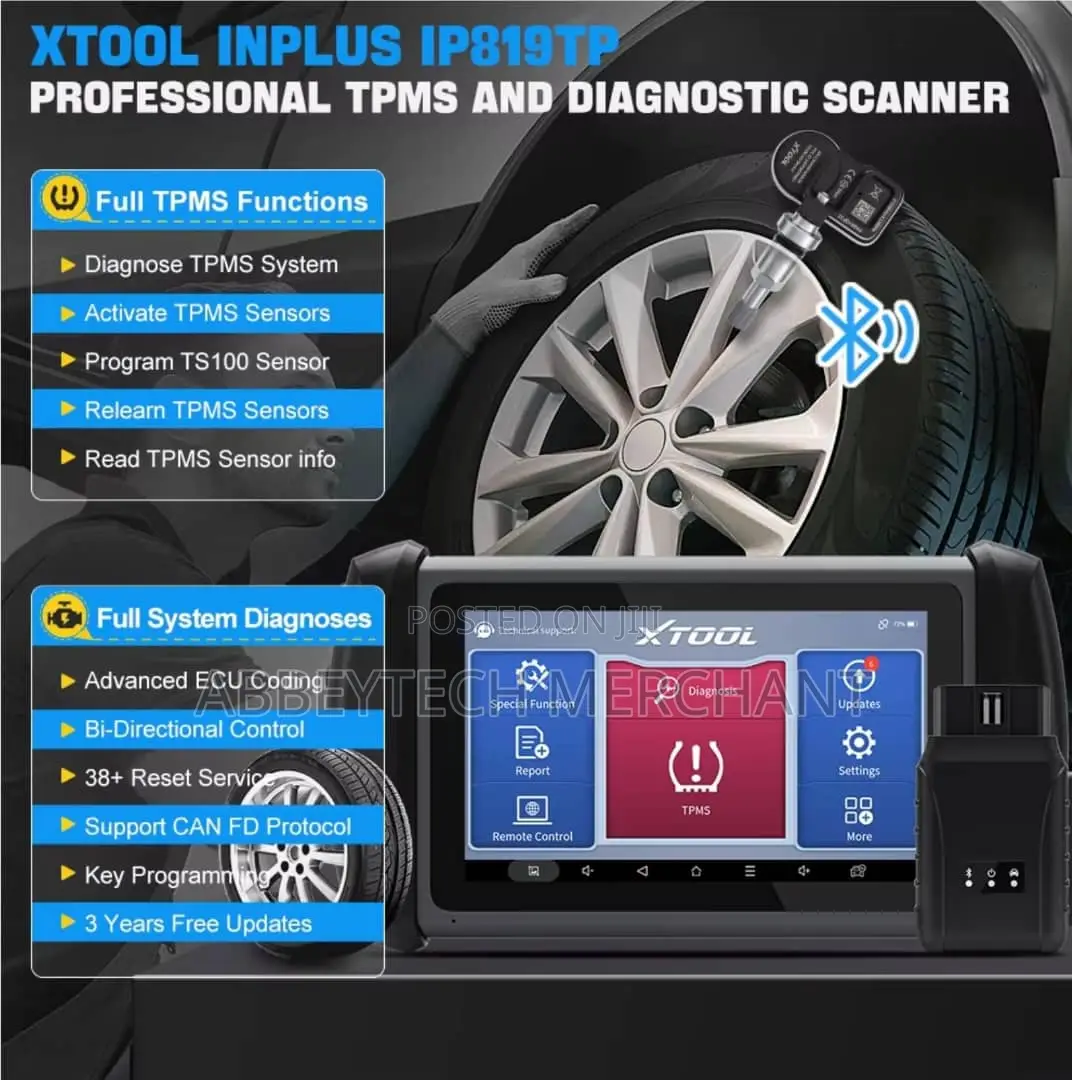 Xtool Ip819tp Cars Scanner Wit Tpmsprog Ecu/Key Prog 33+ Rs