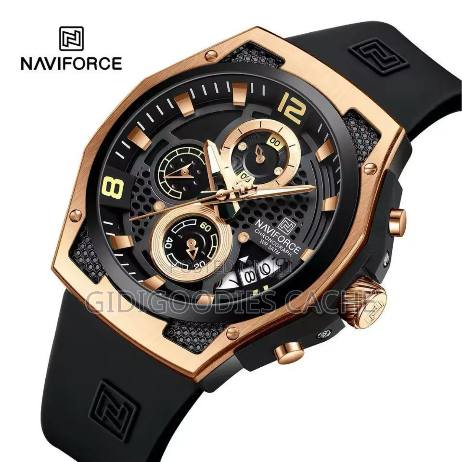 Waterproof Rubber Naviforce Wristwatch