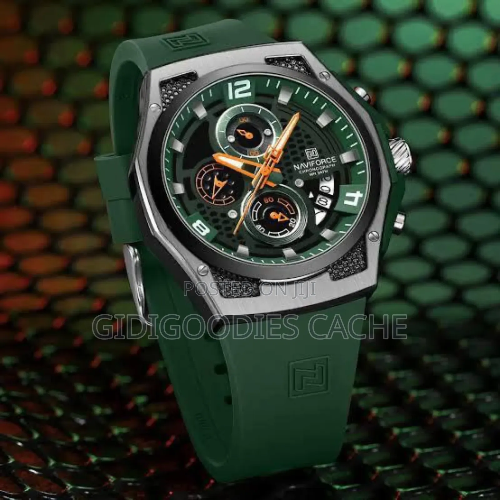 Waterproof Rubber Naviforce Wristwatch