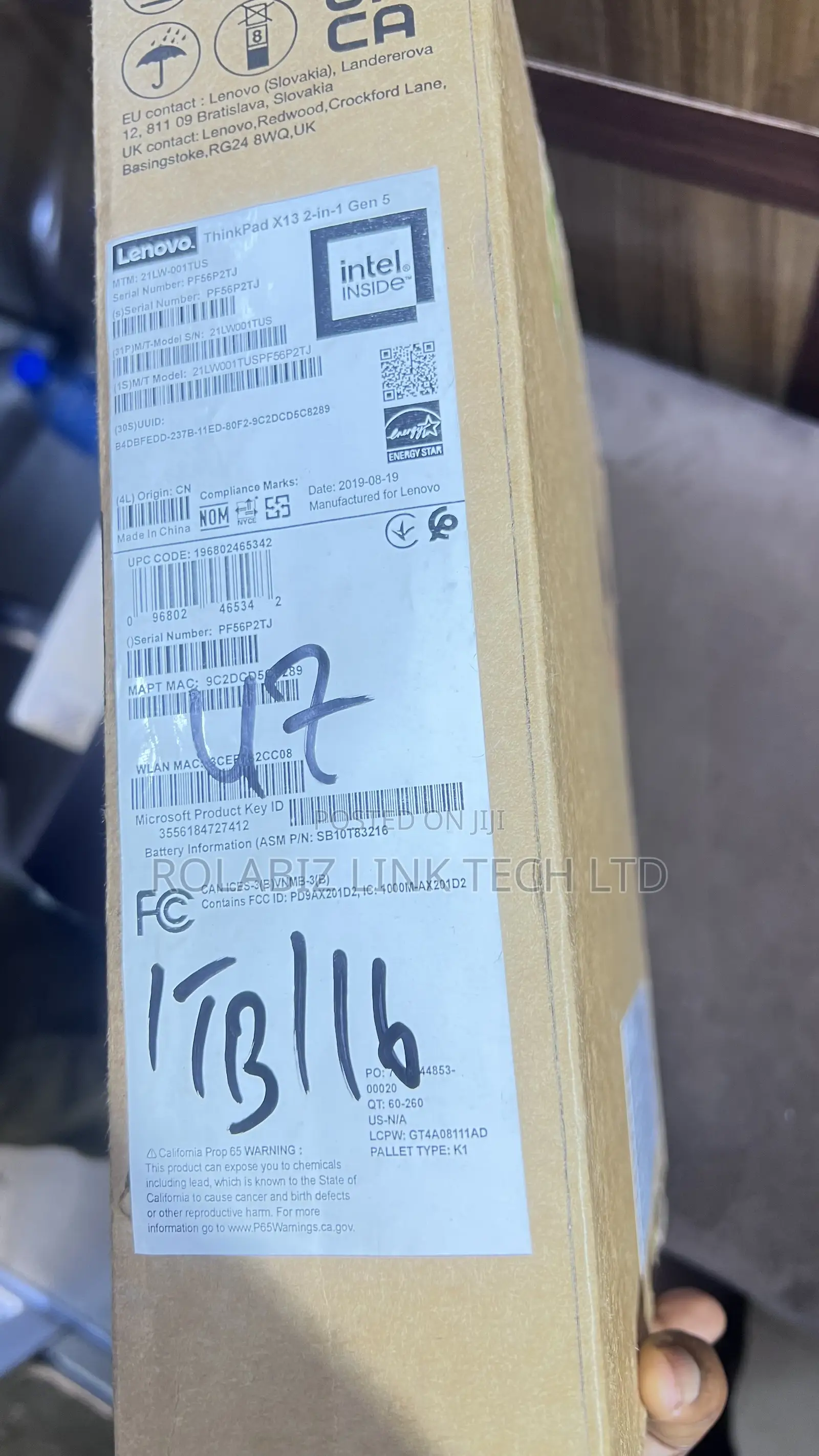 New Laptop Lenovo ThinkPad X13 Gen 2 16GB Intel Core Ultra 7 SSD 1T